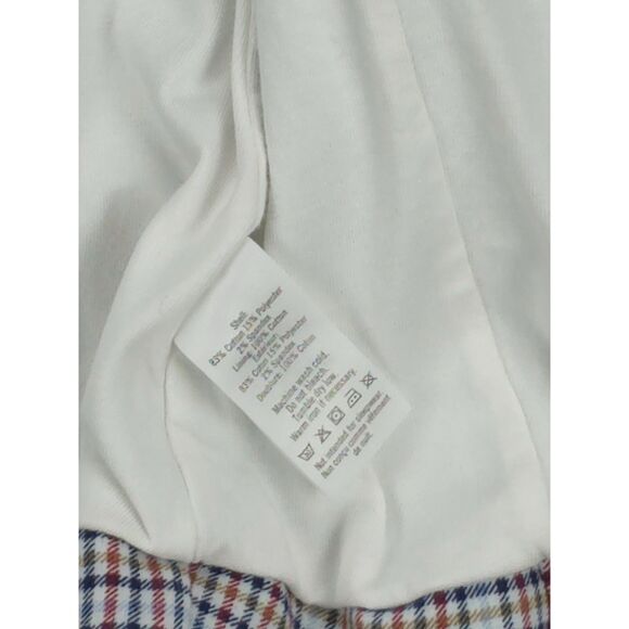 Girl's Janie & Jack Plaid Blazer Jacket w Gold Button Size 7 Puff Shoulder - Picture 7 of 8